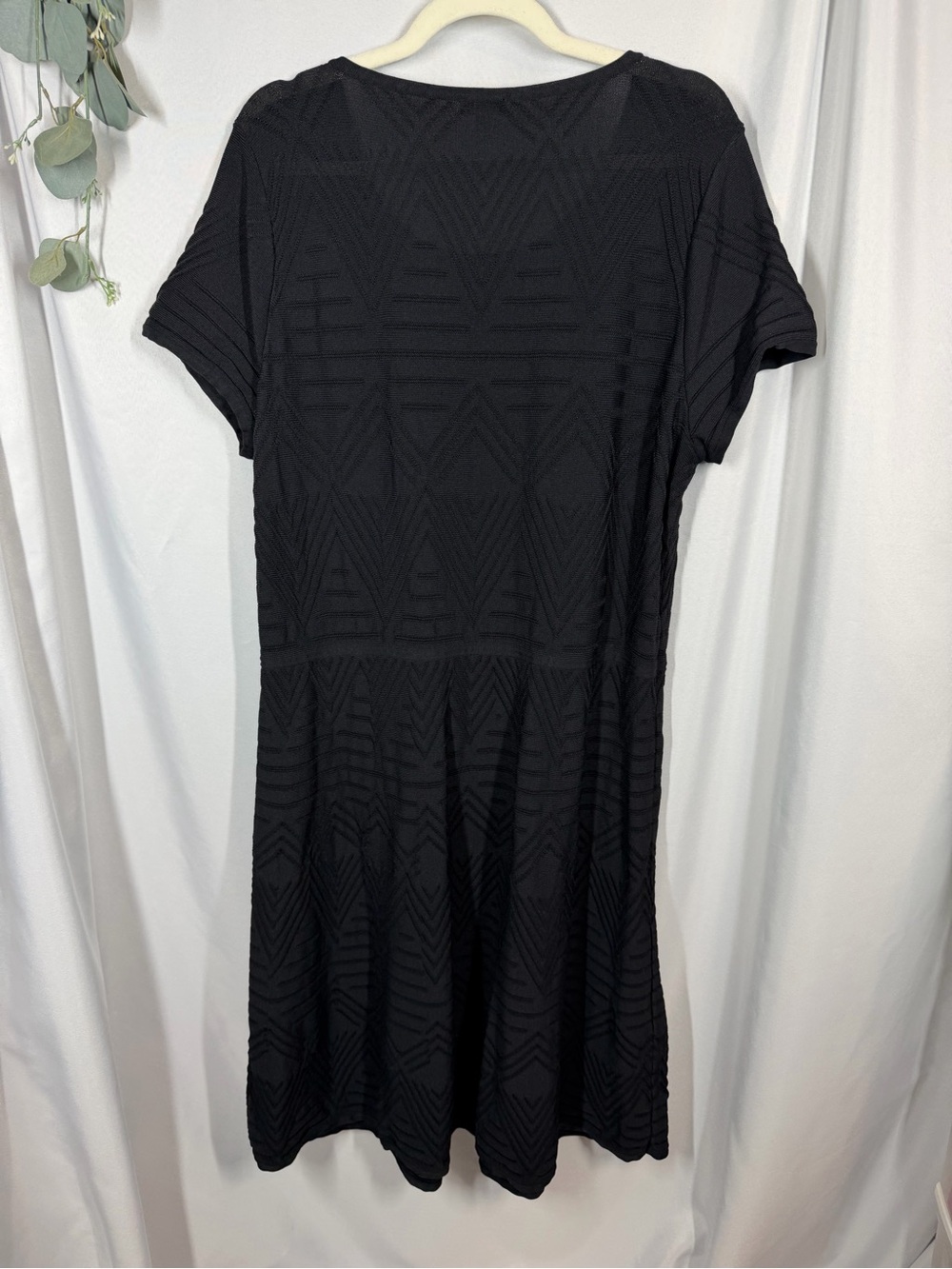 Talbots | Midi Dress Black Short Sleeve Women's Size 2X - Picture 6 of 10